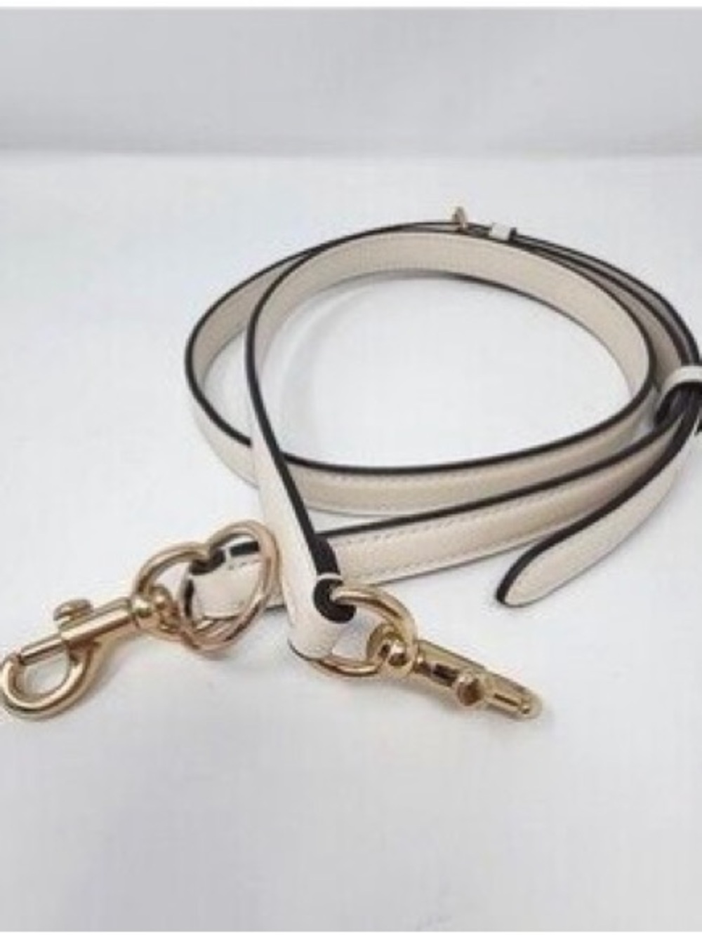 Coach Black and Cream Leather Crossbody Strap with Gold Hardware